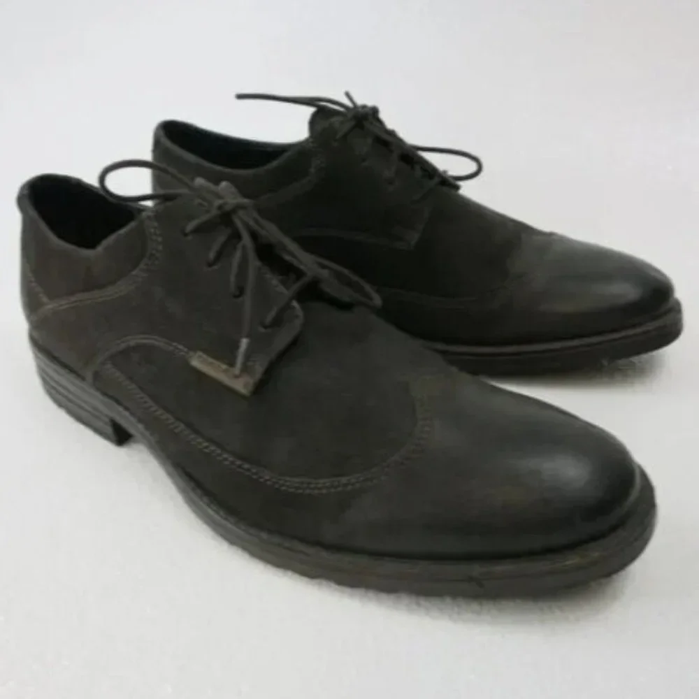 Clarks Denton Dane 66141 Brown Nubuck Leather Dress Oxfords Mens Kutsu sz 10.5 M